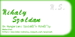 mihaly szoldan business card